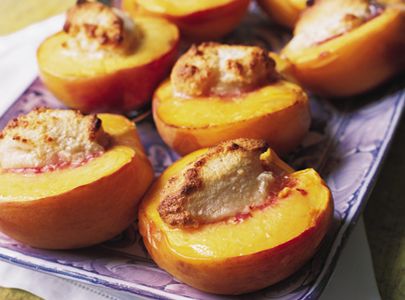 Baked Peaches with Almond Paste